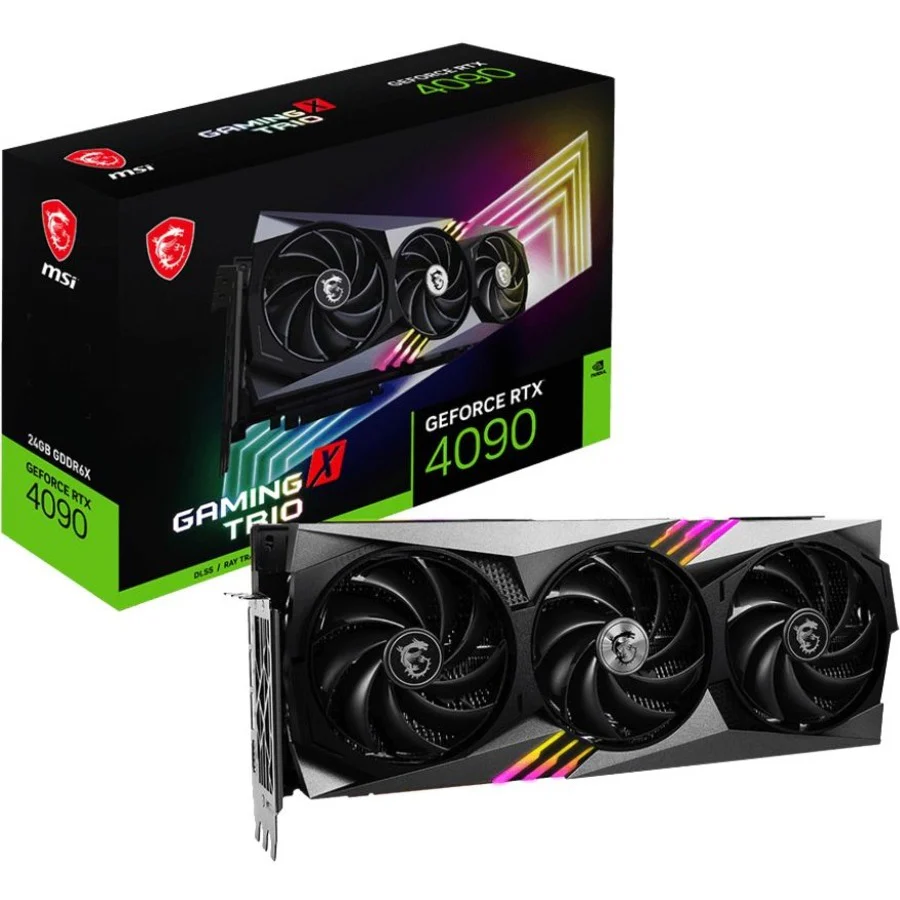 MSI G4090GXT24 Carte Graphique GeForce RTX 4090 GAMING X TRIO 24G 24 Go GDDR6X Performances de Jeu 4K