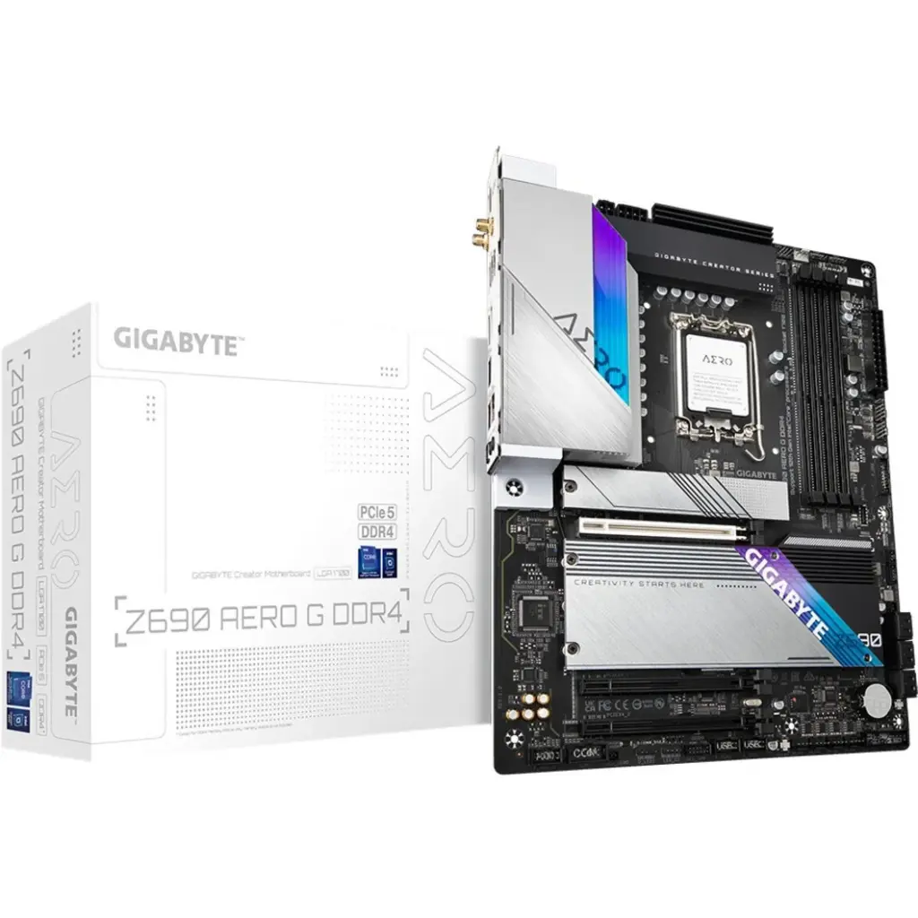 Gigabyte Z690 AERO G DDR4 (rev. 1.x) Gaming Desktop Motherboard, Intel Socket 1700, RGB Lighting