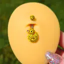 Sydney Belle Girlfriend Collection Yellow Pink CZ Gem Rubber Duck Ducky Belly Ring