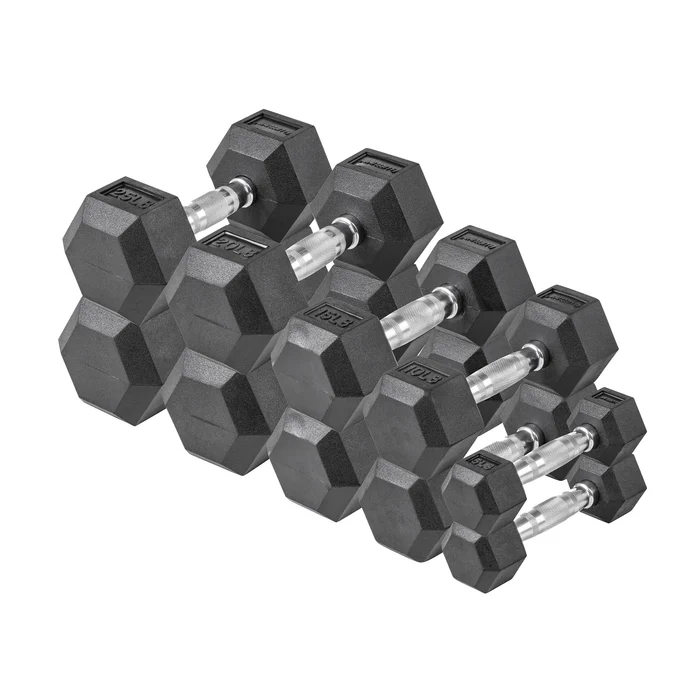 Hex Rubber Dumbbell Fitness Training Weight Set 