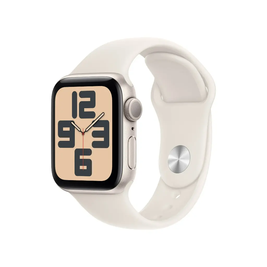 Apple Watch SE (2nd Gen) [GPS 40mm] Smartwatch with Starlight Aluminum Case with Starlight Sport Band - S/M 