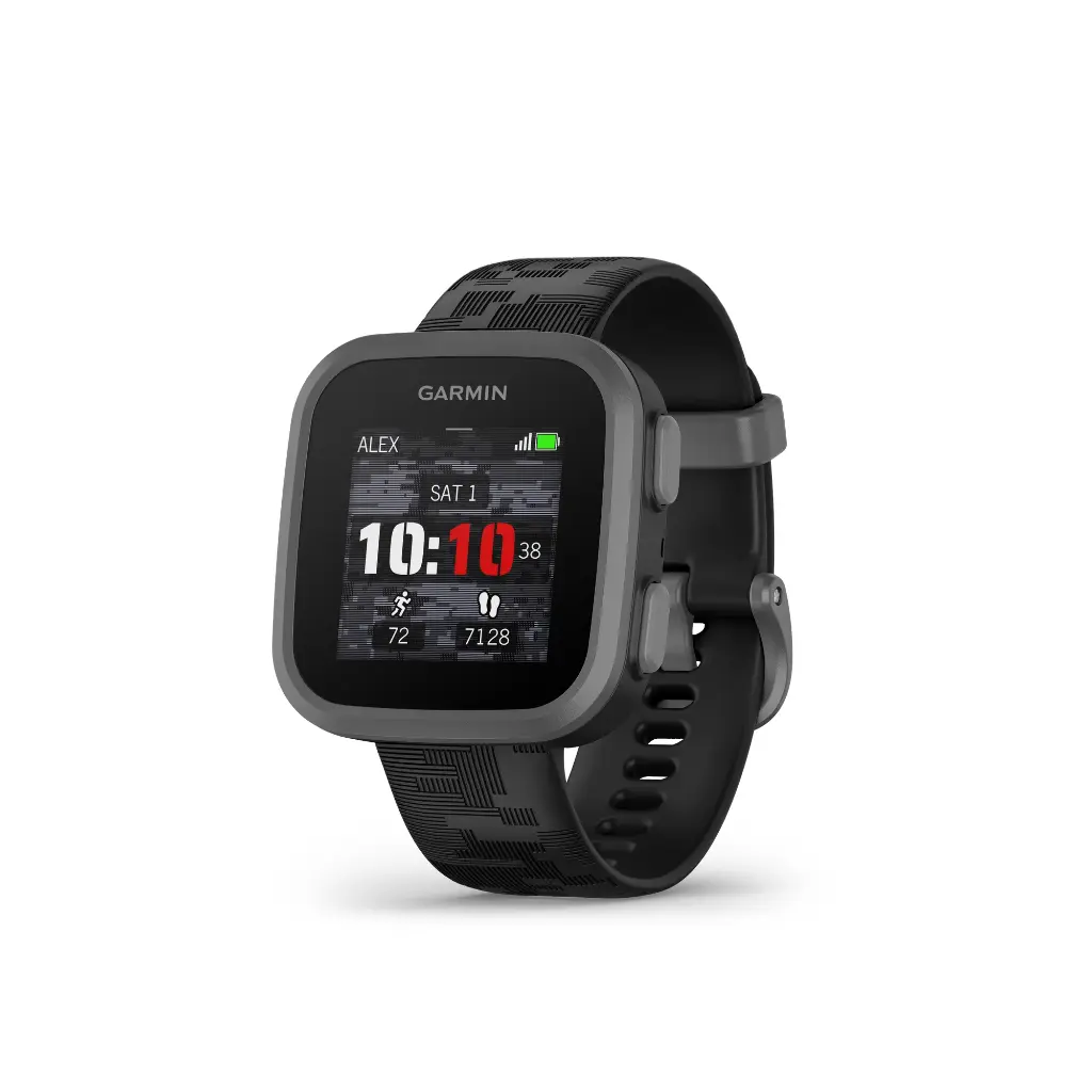 Garmin Bounce™, Kids Smartwatch, Two-Way Text and Voice Messaging, Location Tracking, Black Camo 