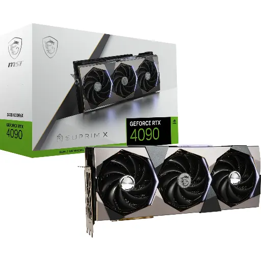 MSI G4090SX24 RTX 4090 SUPRIM X 24G Nvidia GPU Graphic Card, 24GB GDDR6X, 2.64 GHz Boost Clock