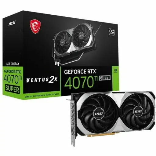 MSI G407TS16V2C GeForce RTX 4070 Ti SUPER 16G VENTUS 2X OC Graphic Card, Dual-fan Cooler