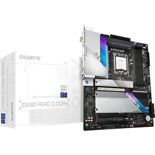 Gigabyte Z690 AERO G DDR4 (rev. 1.x) Gaming Desktop Motherboard, Intel Socket 1700, RGB Lighting