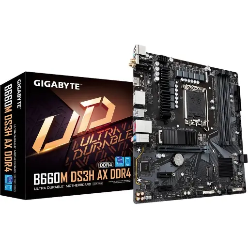Gigabyte B660M DS3H AX DDR4 Ultra Durable Gaming Desktop Motherboard - Intel Socket 1700 Embedded in CPU