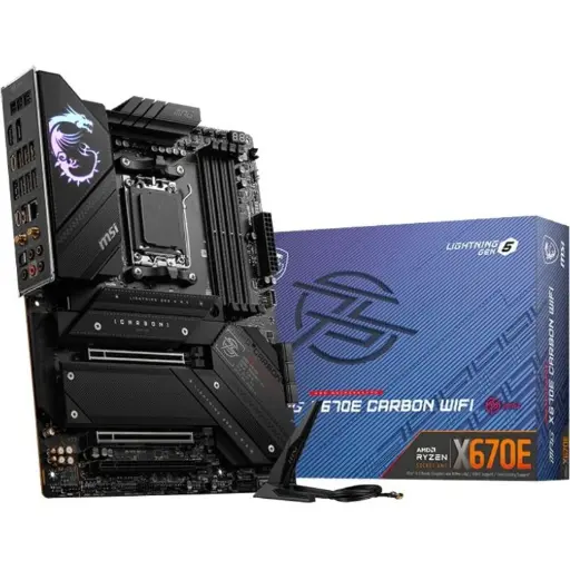 MSI X670ECARBWIFI MPG X670E CARBON WIFI Gaming Desktop Motherboard - AMD X670 Chipset, Socket AM5, ATX