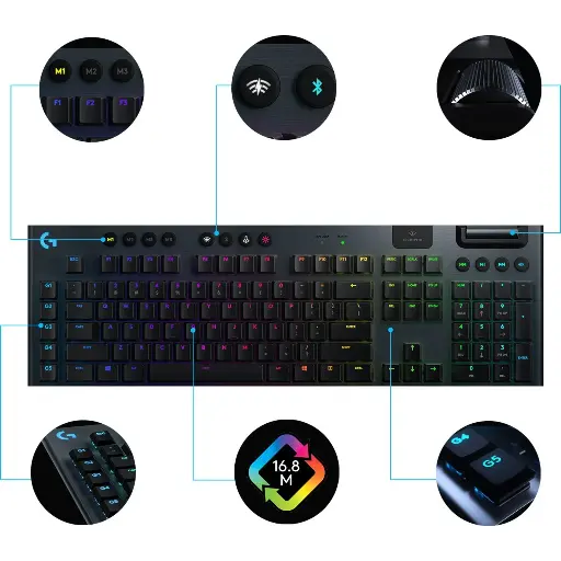 Logitech 920-008954 G915 Lightspeed Wireless RGB Mechanical Gaming Keyboard, 2 Year Limited Warranty, Bluetooth/Wi-Fi [Discontinued]