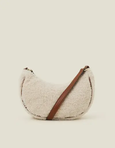 Faux Shearling Sling Cross-Body Bag