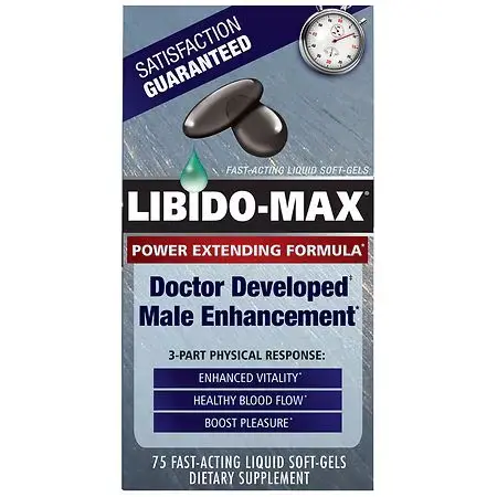 Libido-Max Male Enhancement Dietary Supplement Liquid Soft-Gels, 75 ea