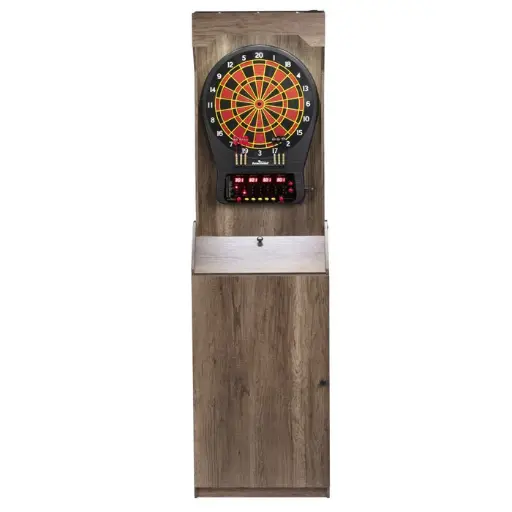 CricketPro 650 LED Lighted Standing Electronic Dartboard Cabinet Set 