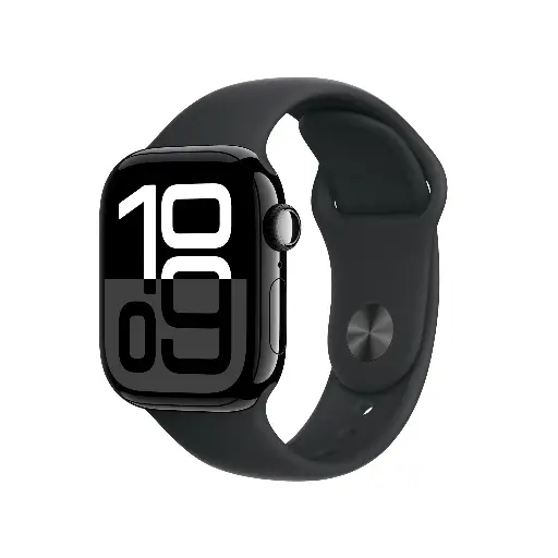 Apple Watch Series 10 GPS 42mm Jet Black Aluminum Case with Black Sport Band - S/M 
