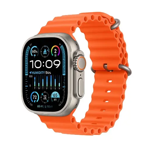 Restored Apple Watch Ultra 2 - GPS + Cellular - 49mm Titanium Case with Orange Ocean Band 