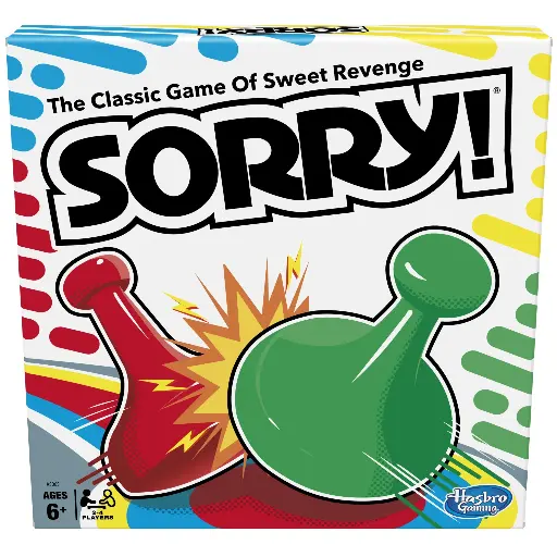 Sorry! Kids Board Game, Family Games for 2 to 4 Players, Christmas Gifts for Kids, Ages 6+ 